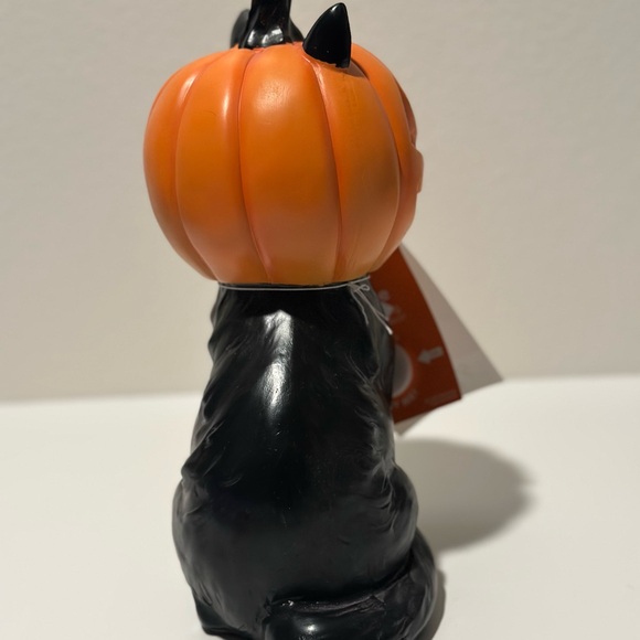 At-home Halloween Light-Up Black Cat Pumpkin Head